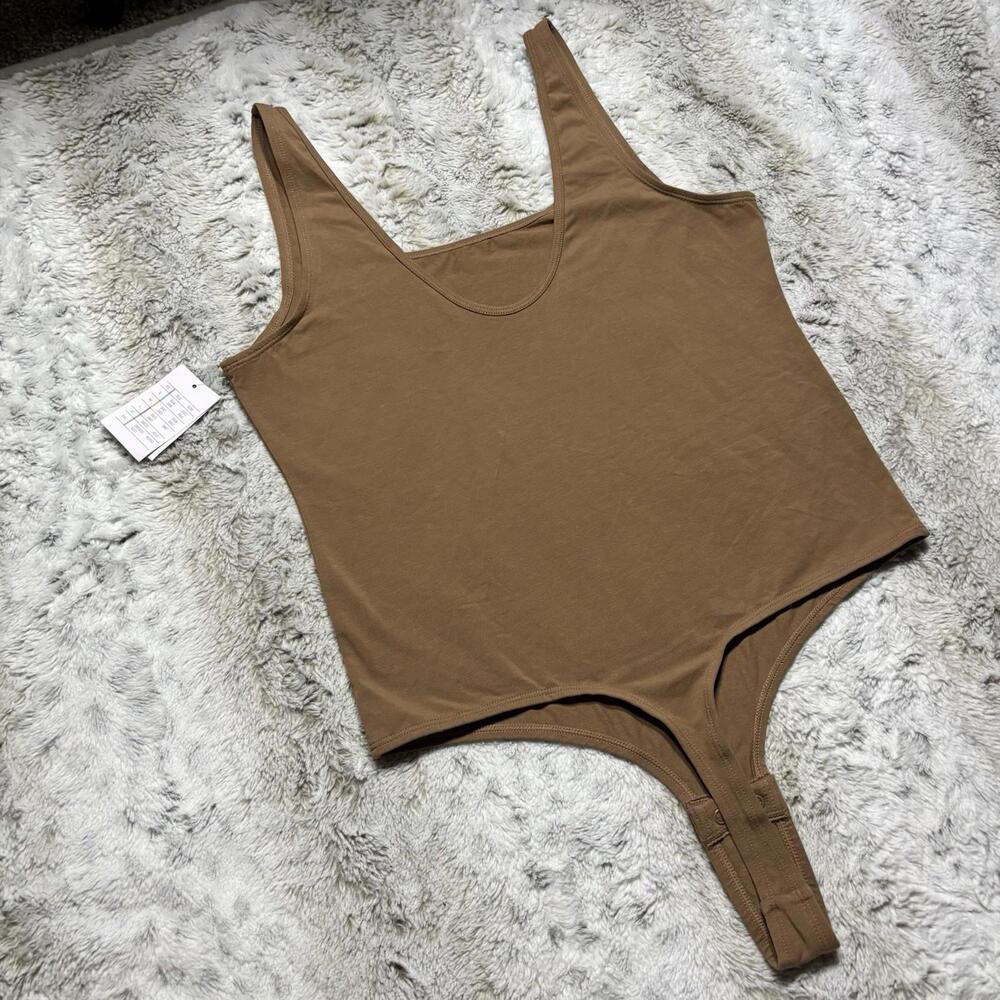 Auden NWT Brown Unlined Bodysuit Womens Large Basics Neutrals - Picture 7 of 7